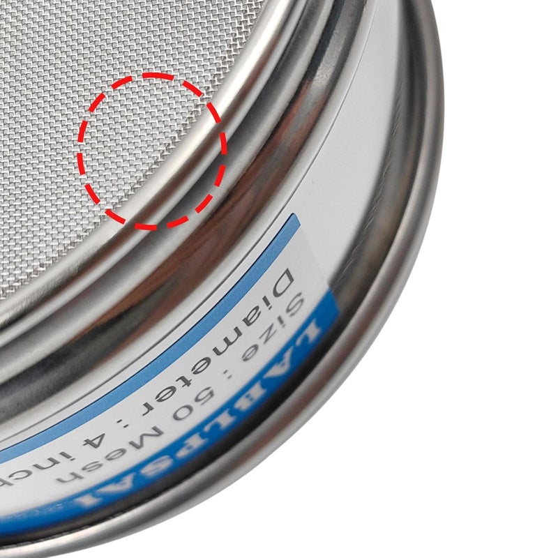 LABLPSAI 50 Mesh Lab Sieves 4" Diameter 304 Stainless Steel Wire Cloth Test Sieve for Industrial Laboratory Home - Image 3